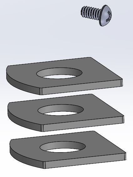 6c) #603b Xtenda-Leg® Set of 3pc Lock Plates with Shaft Retainer Screw